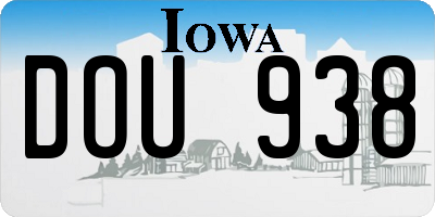 IA license plate DOU938