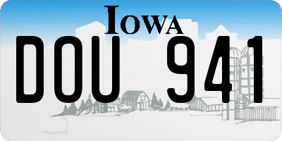 IA license plate DOU941