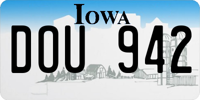 IA license plate DOU942