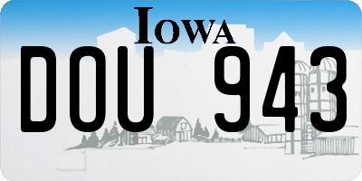 IA license plate DOU943