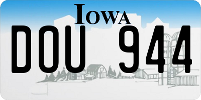 IA license plate DOU944