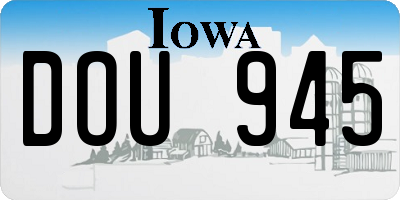 IA license plate DOU945