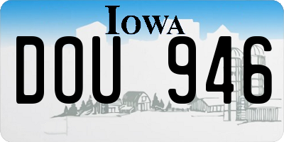 IA license plate DOU946