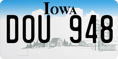 IA license plate DOU948