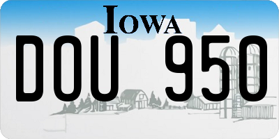 IA license plate DOU950