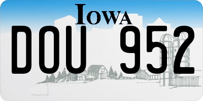IA license plate DOU952