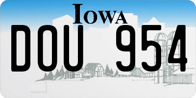 IA license plate DOU954