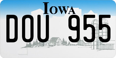 IA license plate DOU955