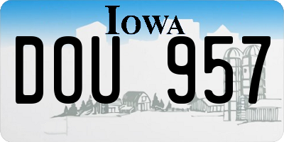 IA license plate DOU957
