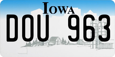 IA license plate DOU963