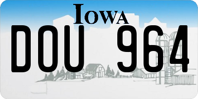 IA license plate DOU964