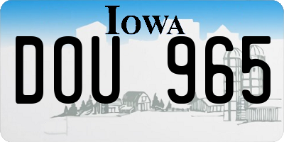 IA license plate DOU965