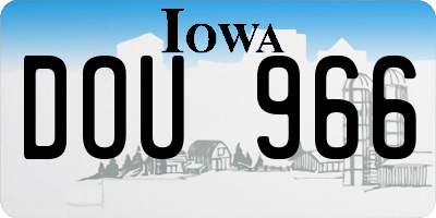 IA license plate DOU966