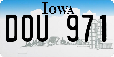 IA license plate DOU971