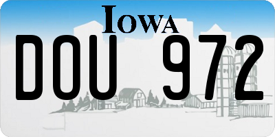 IA license plate DOU972