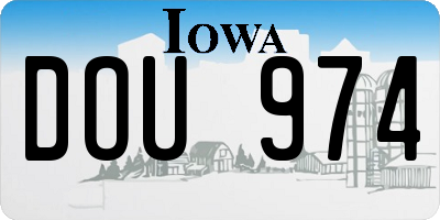 IA license plate DOU974