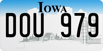 IA license plate DOU979