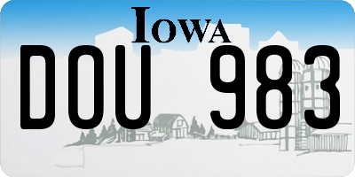 IA license plate DOU983
