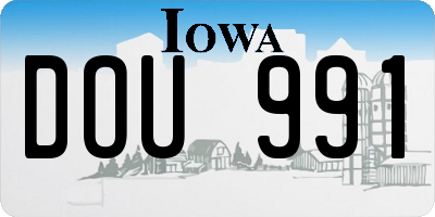 IA license plate DOU991