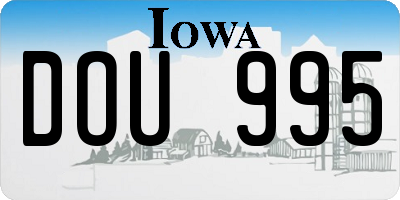 IA license plate DOU995