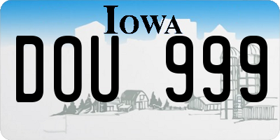 IA license plate DOU999