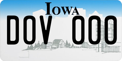 IA license plate DOV000