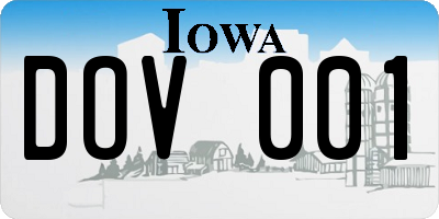 IA license plate DOV001