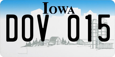IA license plate DOV015