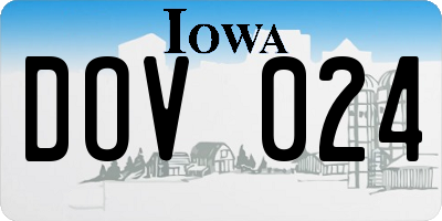 IA license plate DOV024