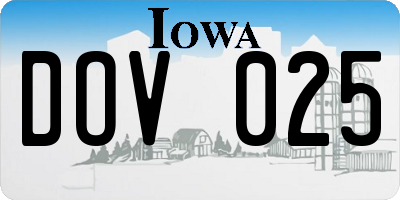 IA license plate DOV025