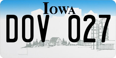 IA license plate DOV027