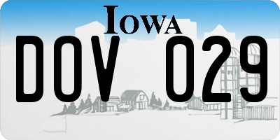 IA license plate DOV029