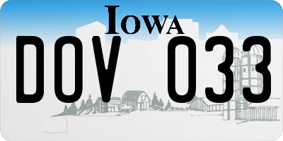 IA license plate DOV033