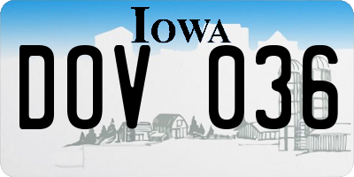 IA license plate DOV036
