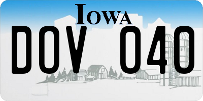 IA license plate DOV040