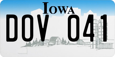 IA license plate DOV041
