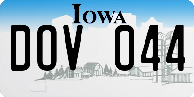 IA license plate DOV044