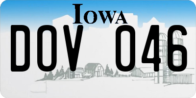 IA license plate DOV046