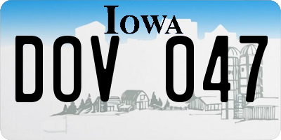 IA license plate DOV047