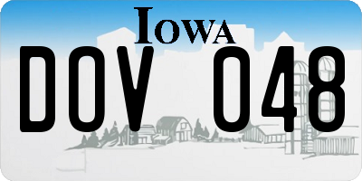 IA license plate DOV048