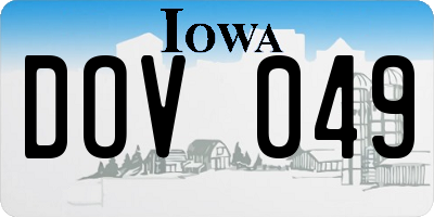 IA license plate DOV049