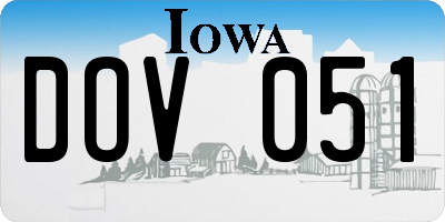 IA license plate DOV051
