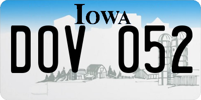 IA license plate DOV052