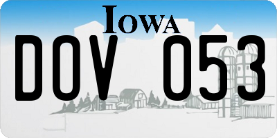 IA license plate DOV053