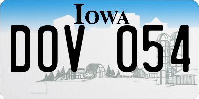 IA license plate DOV054