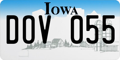 IA license plate DOV055