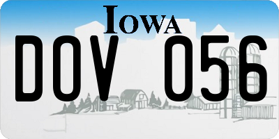IA license plate DOV056