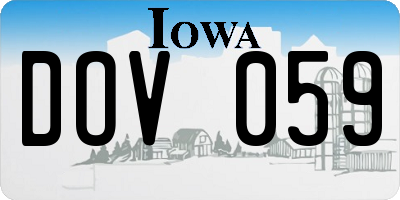 IA license plate DOV059