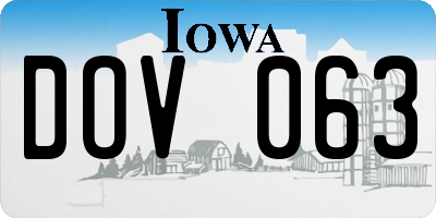 IA license plate DOV063