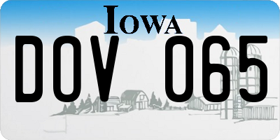 IA license plate DOV065